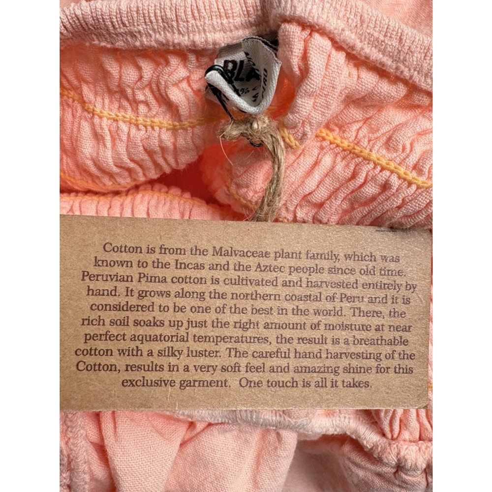 Blanco Coral Pink Crochet Lace Halter Mini Dress Size S Smocked Boho Cottagecore - Picture 6 of 12